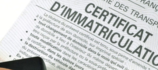 Demande de carte grise