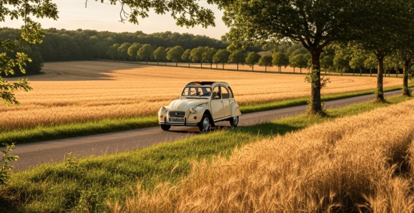 voiture sur une route de campagne